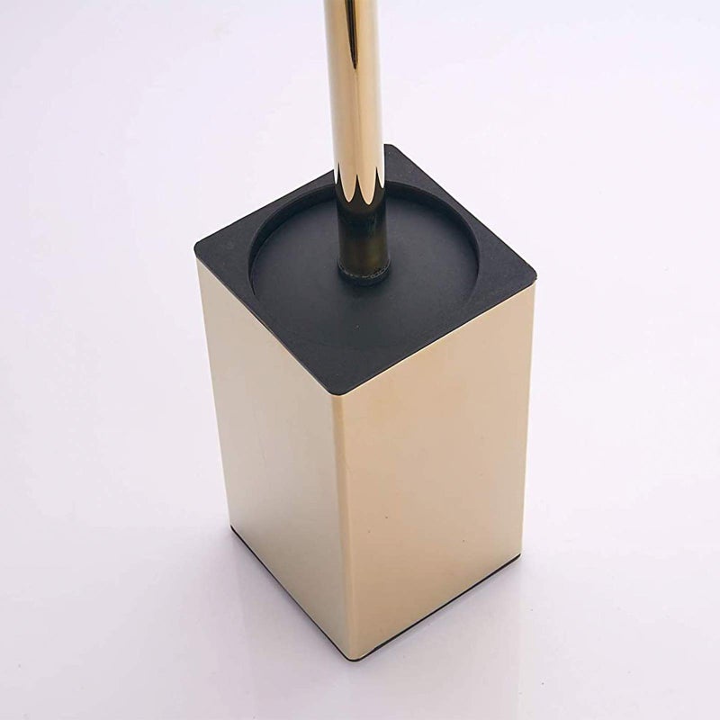 BGL Toilet Brush Holder Stainless Steel 304 Standing Gold Square Toilet Brush Holder for Bathroom Storage and Organization (Gold) - Image 5